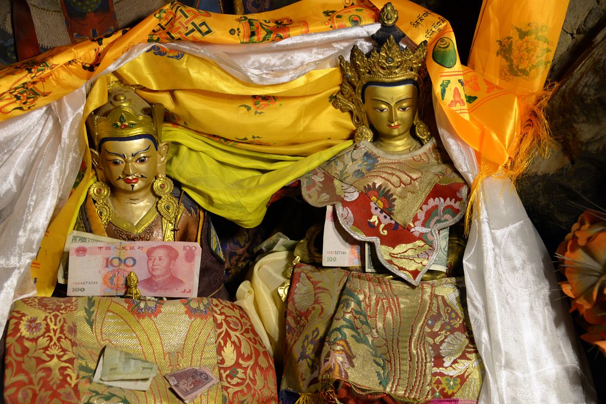 22 Statues Of Padmasambhava And Avalokiteshvara Close Up In The Cave At Rong Pu Monastery Between Rongbuk And Mount Everest North Face Base Camp In Tibet